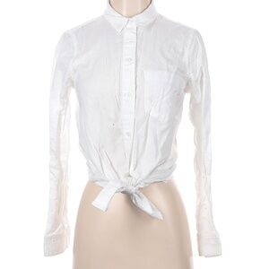 Madewell 100% cotton tie-front button down- white- SIZE SMALL